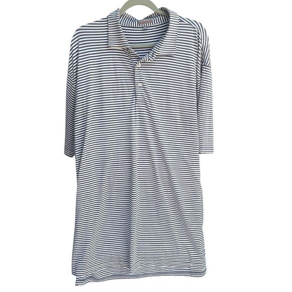 Men’s Big & Tall Peter Millar Striped Long Tuck Length Polo Shirt Size 2XL - Picture 1 of 5